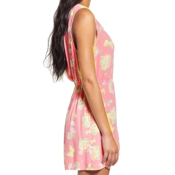 Nordstrom BP Floral Anna Romper Playsuit Deep Plunge Back back Elasticized Waist - Picture 3 of 11